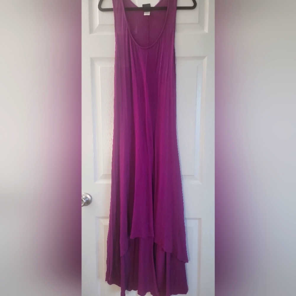Bobeau Purple Tiered High Low Sundress